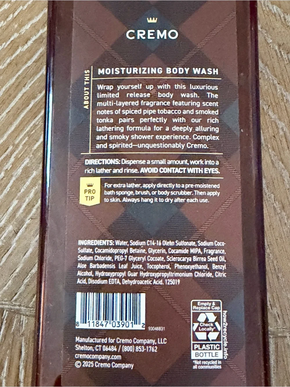 Cremo Tobacco Tonka Body Wash — Warm Brown Limited Release